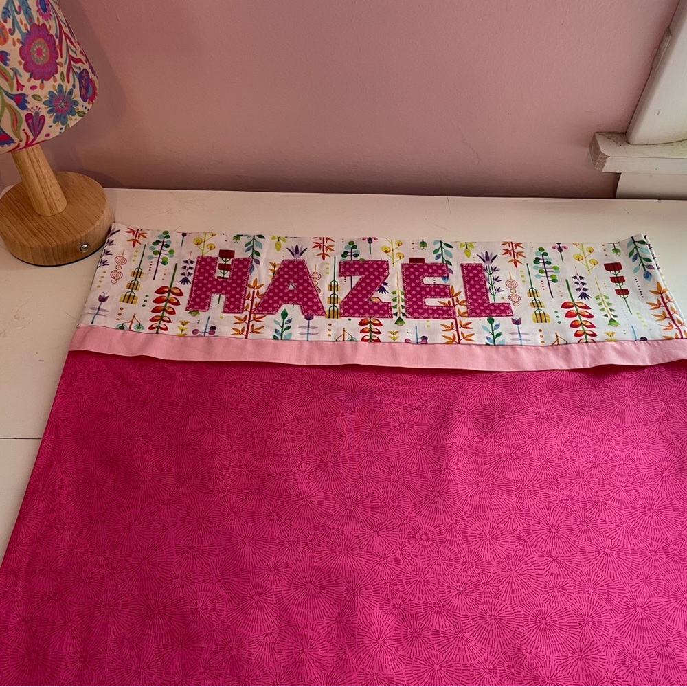 Personalized custom pillowcase featuring color and name of your choice 6 letters